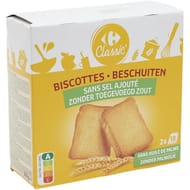 Carrefour classic biscottes sans sel ajouté 300g