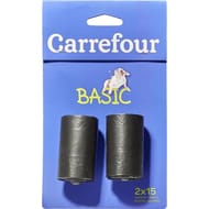 Carrefour sacs à déjection canine 2 recharges de 15 sacs