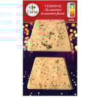 Carrefour extra terrine au saumon et saumon fumé 2 x 60g