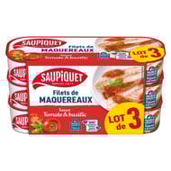 Saupiquet filets de maquereaux sauce tomate et basilic 169g 1/4 lot de 3 507g