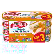 Saupiquet filets de maquereaux sauce escabèche 169g 1/4 lot de 3 507g