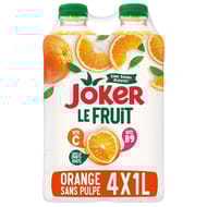 Joker le fruit orange sans pulpe 4x1l