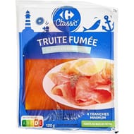 Carrefour classic' truite fumée élevée en eau douce 4 tranches 120g