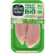 Nature de France filets de poulet fermier jaune bio x2