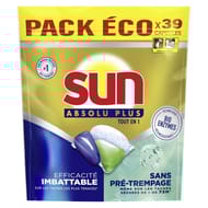 Sun lave-vaisselle absolu plus tout en 1 bio enzymes x 39 capsules