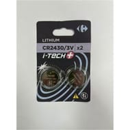 Carrefour 2 piles lithium CR2430 i-tech+