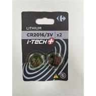 Carrefour 2 piles lithium CR2016 i-tech+