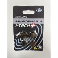 Carrefour 4 piles alcalines LR44 i-tech+