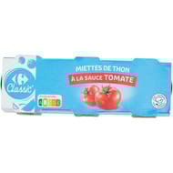 Carrefour Classic' miettes de thon à la tomate 3x52g