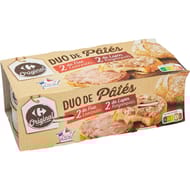 Carrefour original pâtés duo foie/lapin 80gx4