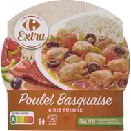 Carrefour extra plat cuisiné poulet basquaise 300g