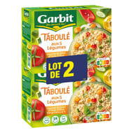 Garbit taboulé 5 légumes 525g lot de 2
