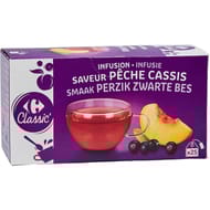 Carrefour classic' infusion saveur pêche cassis 25 sachets x1.42g