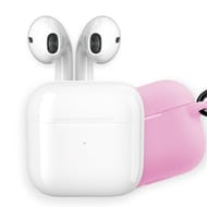 Apm écouteurs sans-fil tws blanc, housse silicone rose 600332