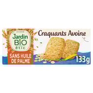 Jardin bio étic biscuits croquants avoine bio 130g