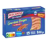 Pescanova gambas rouges à griller minimum 15 pièces 800g