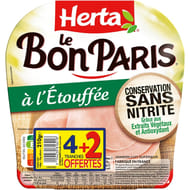 Herta le bon PAris à l'étouffée sans nitrite 4 tranches + 2 offertes 210g