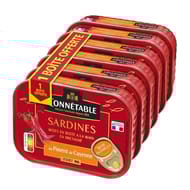 Connétable 1/5 sardines à l'huile d'olive et au piment de Cayenne 135g lot 5+1