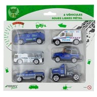 Coffret 6 véhicules métal roues libres