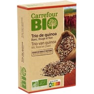 Carrefour bio trio de quinoa blanc, rouge et noir bio 400g