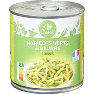 Carrefour classic' harictos verts et beurre coupés 225g
