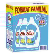 Le chat sensitive savon de marseille 3x63 lavages 8.505l