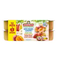Andros dessert fruitiers panaché sans sucre ajouté 12x100g