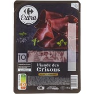 Carrefour extra viande des grisons 10 tranches 80g