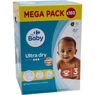 Carrefour baby couches ultra dry t3  4-9 kg x160