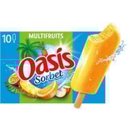 Oasis 10 bâtonnets sorbet multifruits 400ml 400g