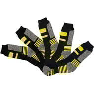 5 paires de chaussettes de travail homme BL/JAUNE NR/JAUNE GR/JAUNE T39\42