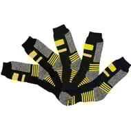 5 paires de chaussettes de travail homme BL/JAUNE NR/JAUNE GR/JAUNE T43\46