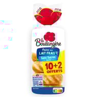 La Boulangère pains au lait frais sans sucres ajoutés 10+2 offerts 420g