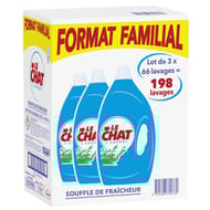 Le chat l'expert lessive souffle de fraîcheur 3x66 lavages 8.91l