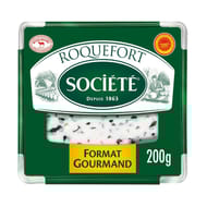 Société roquefort aop tranche au lait de brebis cru 32%mg  format gourmand 200g