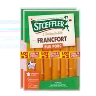 Stoeffler francfort pur porc lot 2x6 480g