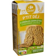 Carrefour classic' biscuits p'tit déjeuner 5 céréales 400g