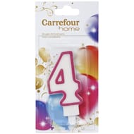 Carrefour Homme bougie anniversaire chiffre n°4 avec bobèche