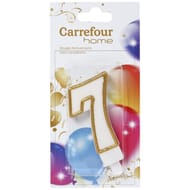 Carrefour Home bougie anniversaire chiffre n°7 avec bobèche
