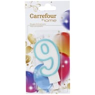 Carrefour Home bougie anniversaire chiffre n°9 avec bobèche