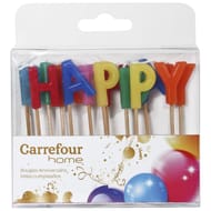 Carrefour Home bougie anniversaire Happy Birthday