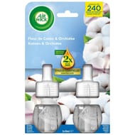 Air wick recharge électrique duo fleur de coton & orchidée 38ml