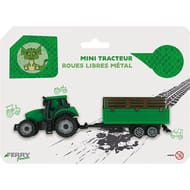 Mini tracteur + remorque 17 cm 3 assortis