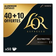 L'or espresso ristretto capsules intensité 11 40 + 10 gratuites - 260g