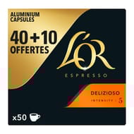 L'or espresso delizioso n°5 café en capsules x40 + 10 gratuites -260g