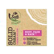 Carrefour soft green crème solide corps, visage et cheveux bio 50g
