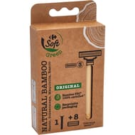 Carrefour soft rasoir bambou 3 lames + 8 recharges