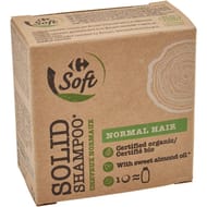 Carrefour soft green shampooing solide cheveux normaux bio 75g