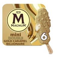 Magnum 6 bâtonnets mini double gold caramel billionaire 330ml