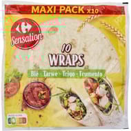 Carrefour sensation 10 wraps blé à garnir 620g